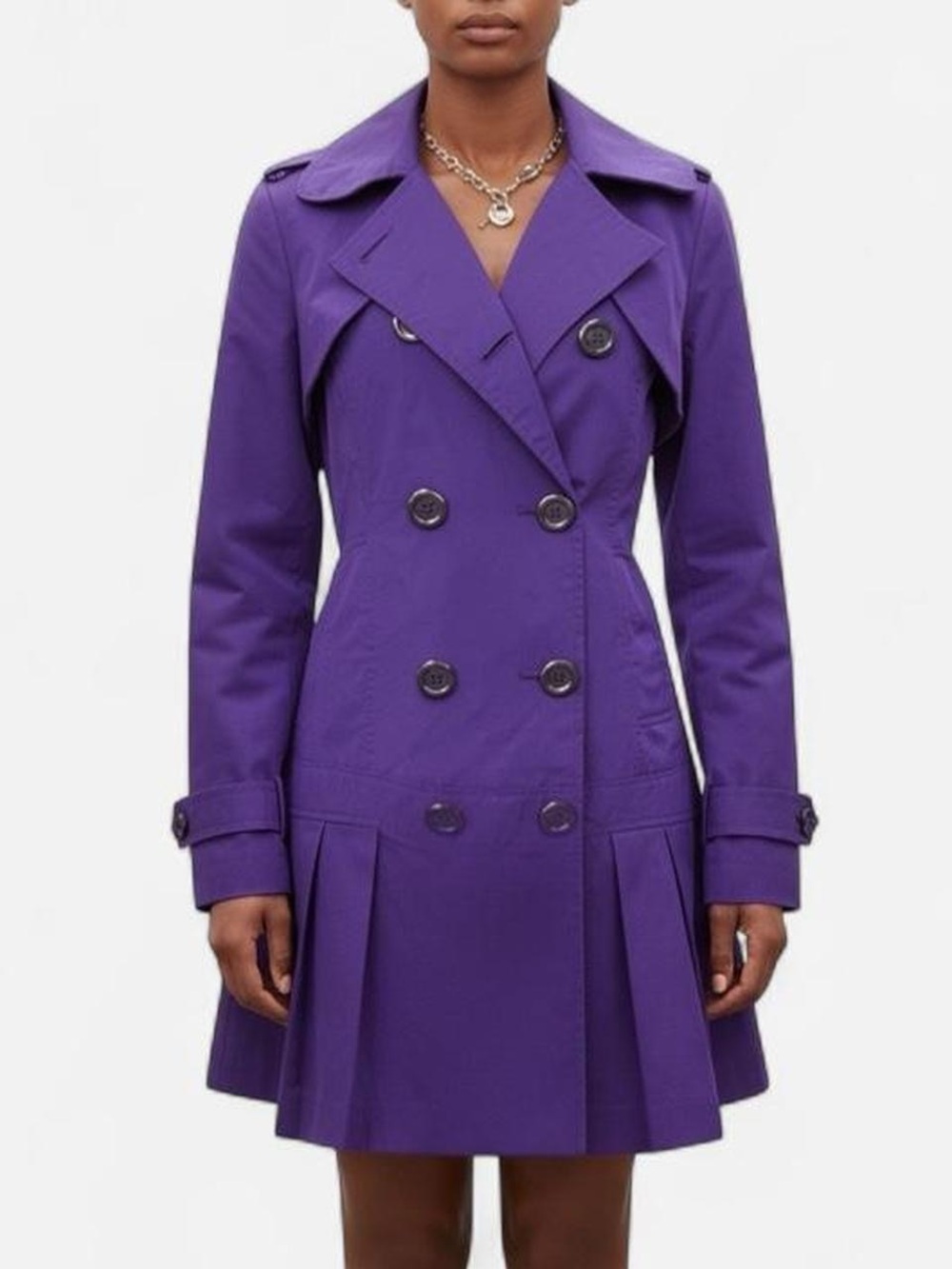Guess Purple Pleated Trench Coat sz S